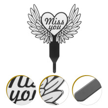 Estaca conmemorativa de acrílico negro para decoración de cementerio, 31,75 cm (12,5 pulgadas)