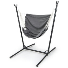 Hammock Chair with Stand, 6-Height Adjustable, Gray