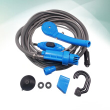 Kit de duș portabil pentru camping, 12V, albastru