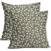 Oliivinvihreä beige päivänkakkaratyynynpäälliset 16 x 16 tuumaa