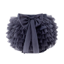 Graues Tüllkleid für Mädchen – mit mehrlagigem Unterrock