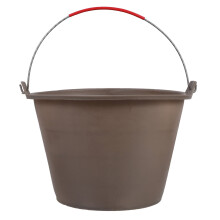 Ciemnobrązowe plastikowe wiadro betonowe z uchwytem, 8,5 l