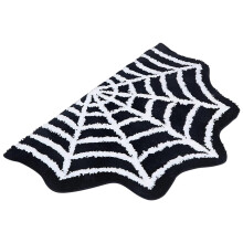 Halloween rug black spider web washable 15.75x23.62 in