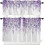 Set di tende da cucina in eucalipto viola, 3 pezzi, 54x36 1
