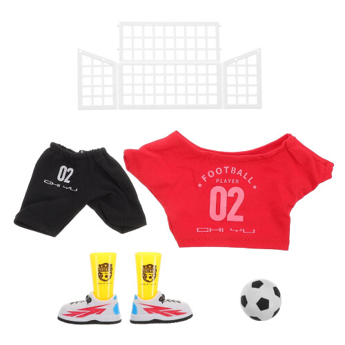 Vingervoetbalspel, rode textiel PU-plastic set1