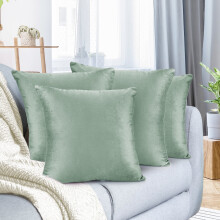 Vierkant kussenhoes van fluweel, zacht en decoratief, 26x26 inch, saliegroen