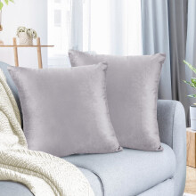 Fluwelen kussenhoes vierkant 24x24 inch grijs lavendel 2-pack