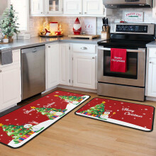 Christmas Kitchen Rug Set – Snowman Design, 2 Pieces