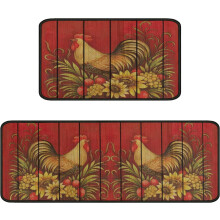 Black Kitchen Rug Set of 2 – 17x30 in + 17x48 in