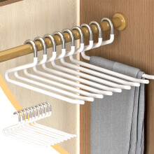 Confezione da 10 grucce per pantaloni in acciaio inossidabile, antiscivolo a forma di Z