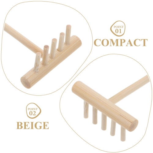 Zen-haverive i træ, beige, 14,5 cm 2