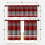 Kitchen Curtains Red Grey Striped Geometric Art 2-Piece Set 4