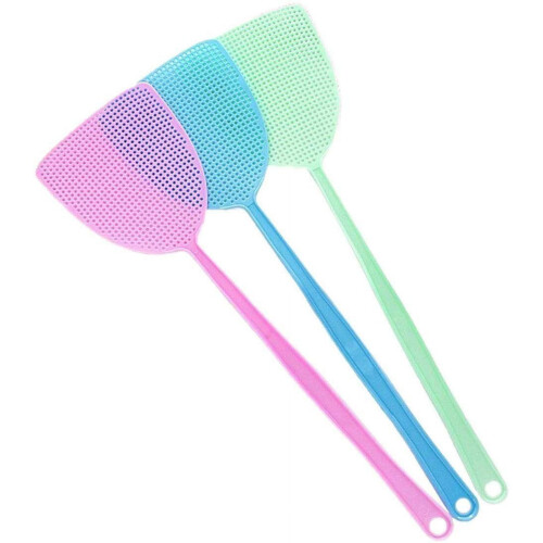 Fly Swatters 3-Pack Plastic Handle 17.7 Inch Assorted Colors 1