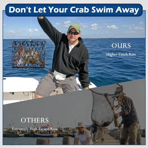 High Efficiency Folding Crabs Trap Crabbing Net Castable-Black 2