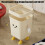 Cubo de basura de plástico rectangular para cocina, 9,05 pulgadas, amarillo 4