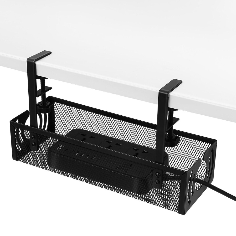 Under Desk Cable Organizer Tray With Adjustable Clamp 9065194595955