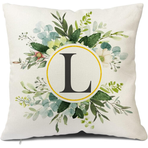 Monogram L Pudebetræk 45x45 cm Bomuld og hør