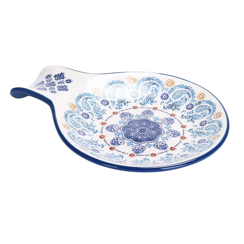 Löffelablage aus blauer Bico-Talavera-Keramik