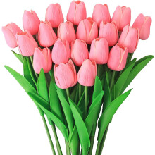 Rózsaszín műtulipánok, 10 db-os csomag, 39 cm