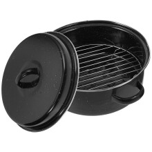 Enamel-Coated Iron Roasting Pot with Lid