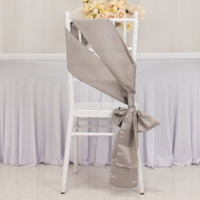 Lamour Satin Stuhlschleifen Silber 5er-Pack