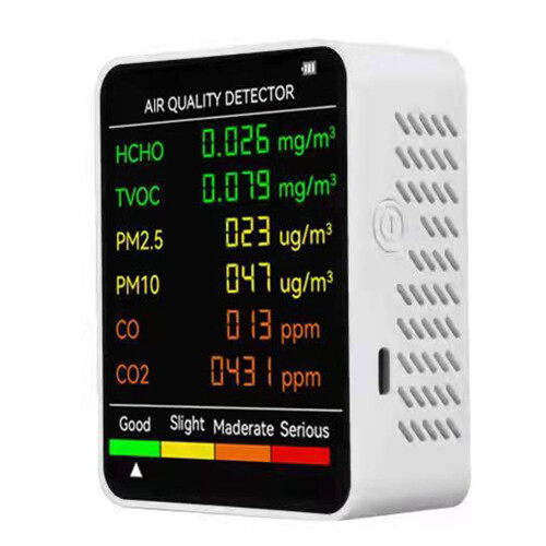 Παρακολούθηση ποιότητας αέρα 6 σε 1 CO2HCHO TVOC PM2.5PM10
