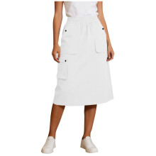 Women's Cargo Skirt Elastic High Waist Utility Workwear-White L