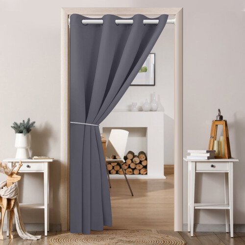 Blackout Door Curtain 52" x 80" Polyester Eyelet 1