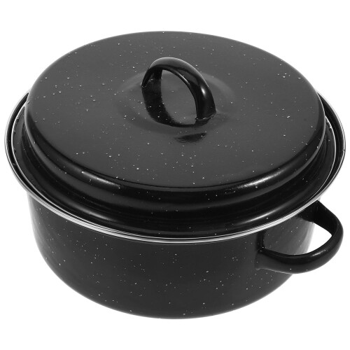 Enamel-Coated Iron Roasting Pot with Lid 1