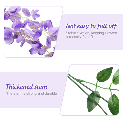 Rami di glicine artificiali color lavanda, 12 pezzi 1