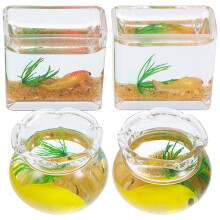 4 stk. mini-akvariumsfigurer i glass 2,3 cm