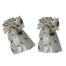 2Pieces Decorative Bowknot And Florals Curtain-French rose