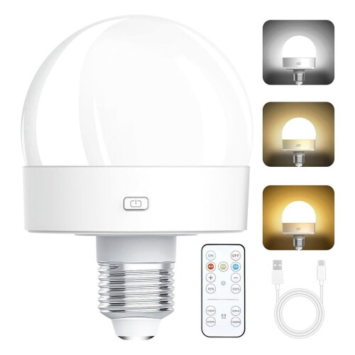 Laddningsbar E26 LED-lampa 350 lm