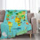 Dinosaurier-Weltkarten-Fleecedecke 60 x 50 Zoll oder 80 x 1