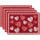 Σουπλά Love Hearts Σετ 4 τεμαχίων 12x18 ιντσών Κόκκινο Λευκό Λινό 1
