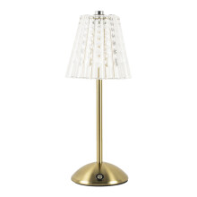 Luminária de mesa LED de cristal dourada 33cm