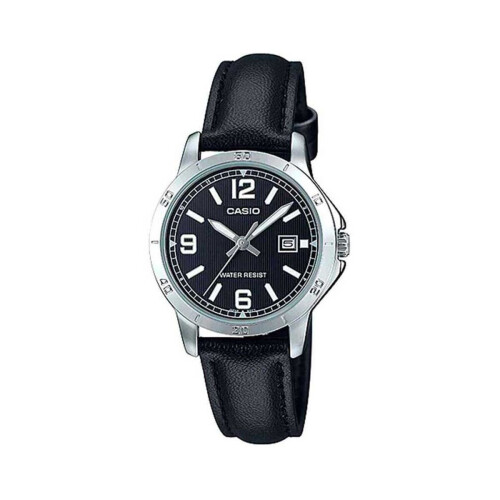 CASIO COLLECTION Mod. LADY DATE, LEATHER - BLACK
