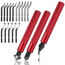 3 Pcs Hand Deburring Tool Kit 2 Countersink Hand Reamers and 1 Deburring Tool with 15 Blades for Metal, Resin, Aluminum