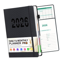 2026 Work-Life-Planer, Reisetagebuch, Zeitplan,-Schwarz
