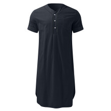 Traditional Islamic Sleep Robe Short Style Soft-navy blue M