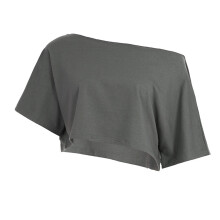 Womens Dolman Short Sleeve Crop Top Off The Shoulder Tee-Gray S