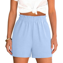 Shorts for Women  Casual Elastic High  Shorts -Sky Blue M
