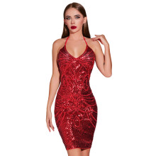 Elegant Glittering Ballroom Dance Skirt With Stretchy-Red XL