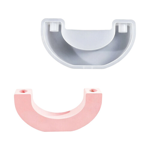 2 Hole Bridge Candle Holder Silicone Molds For Making Candle-2