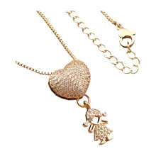 Trendy vergulde koperen ketting met jongens- en-2
