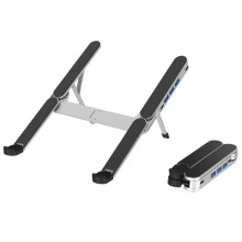 Metal Laptop Stand Supplying 4 Slot USB C Expansion Perfect For