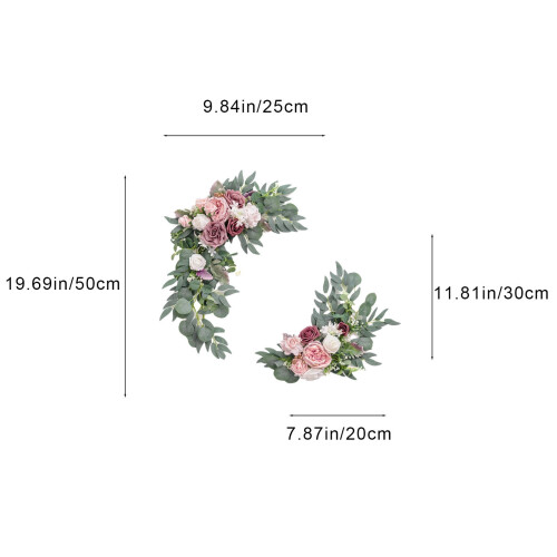 Artificial Rose & Peony Wedding Arch Swag Set 2