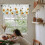 Fenstergardine mit Blumenmuster, 137 x 46 cm, Polyester 5
