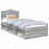 vidaXL Bed Frame Grey Sonoma 90 x 190 cm Solid Pine Wood 2