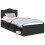 vidaXL Bed Frame with Headboard Black 75 x 190 cm Solid Pine Wood 2